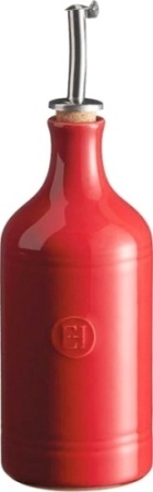 Бутылка для масла или уксуса EMILE HENRY Gourmet Style 021534 керамика, 450 мл, D=7,5 см, красный